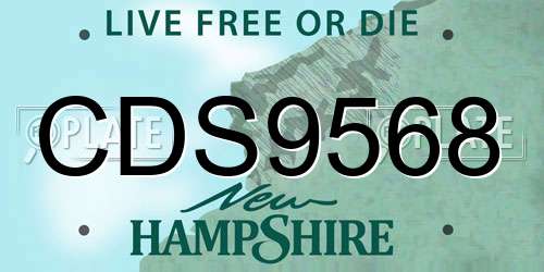 CDS9568 New Hampshire License Plate