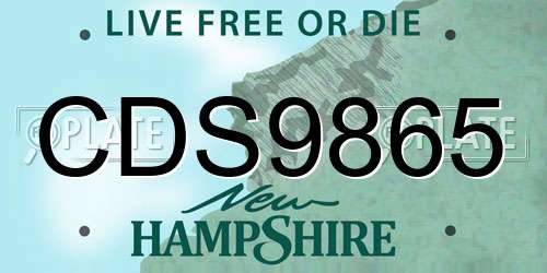 CDS9865 New Hampshire License Plate