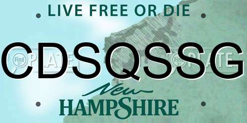CDSQSSG New Hampshire License Plate