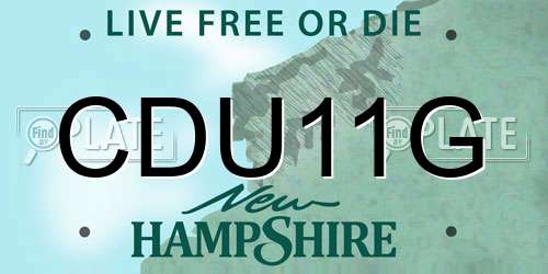 CDU11G New Hampshire License Plate