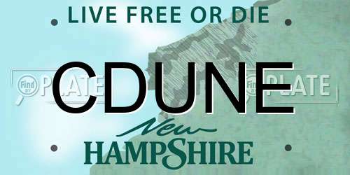CDUNE New Hampshire License Plate