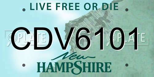 CDV6101 New Hampshire License Plate
