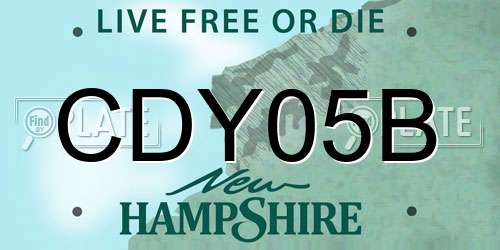 CDY05B New Hampshire License Plate