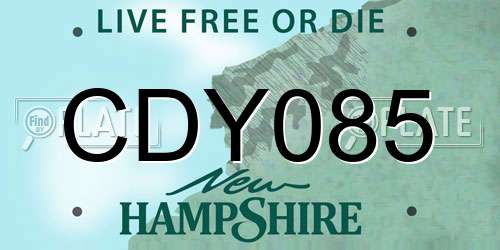 CDY085 New Hampshire License Plate