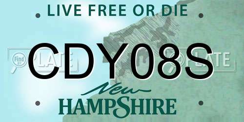 CDY08S New Hampshire License Plate