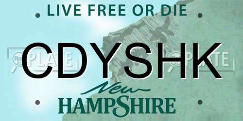 CDYSHK New Hampshire License Plate
