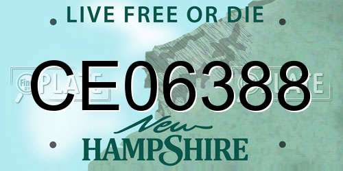 CE06388 New Hampshire License Plate