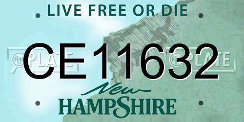 CE11632 New Hampshire License Plate