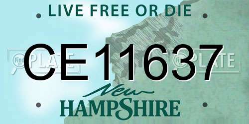 CE11637 New Hampshire License Plate