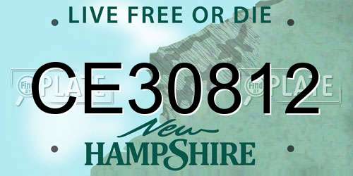 CE30812 New Hampshire License Plate