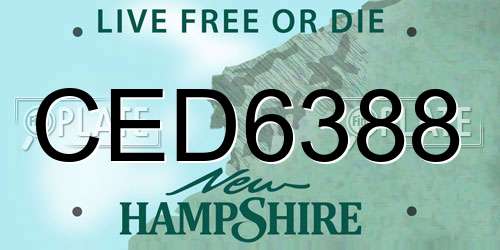CED6388 New Hampshire License Plate