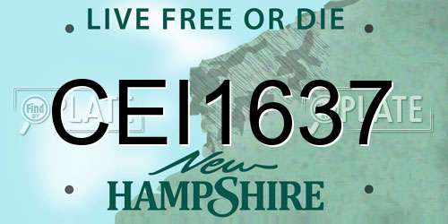 CEI1637 New Hampshire License Plate