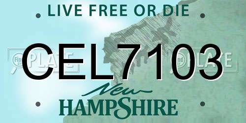 CEL7103 New Hampshire License Plate