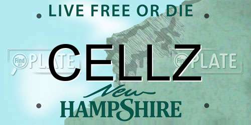 CELLZ New Hampshire License Plate