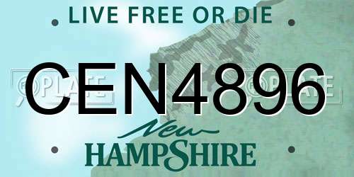 CEN4896 New Hampshire License Plate