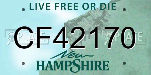 CF42170 New Hampshire License Plate