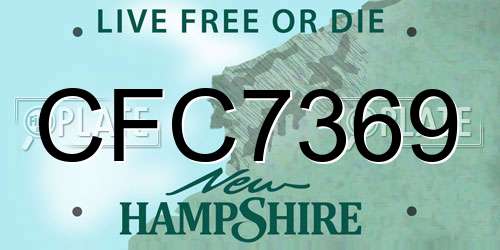 CFC7369 New Hampshire License Plate