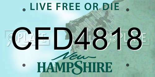CFD4818 New Hampshire License Plate