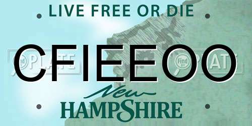 CFIEEOO New Hampshire License Plate