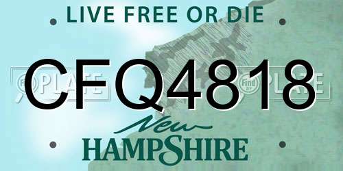 CFQ4818 New Hampshire License Plate