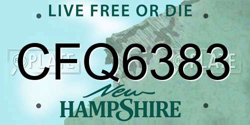 CFQ6383 New Hampshire License Plate