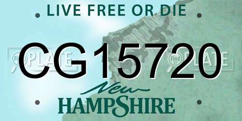 CG15720 New Hampshire License Plate