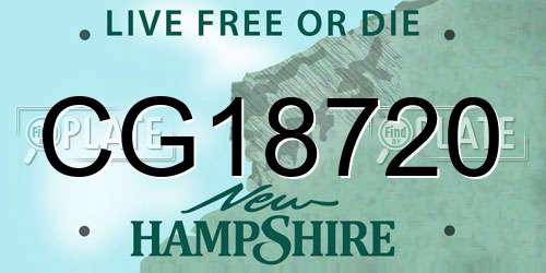 CG18720 New Hampshire License Plate
