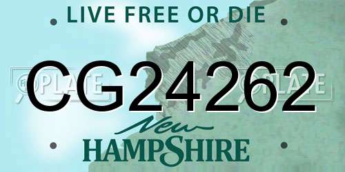 CG24262 New Hampshire License Plate