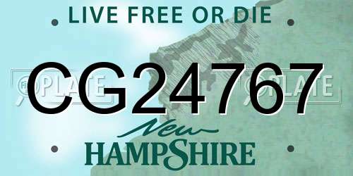 CG24767 New Hampshire License Plate