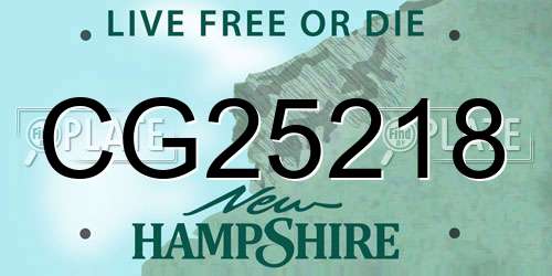 CG25218 New Hampshire License Plate