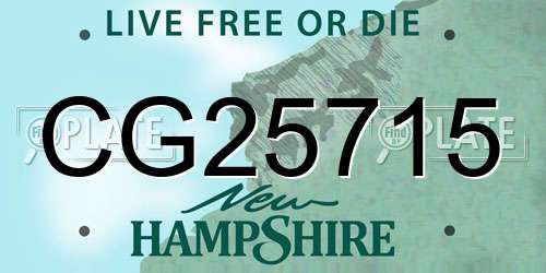 CG25715 New Hampshire License Plate