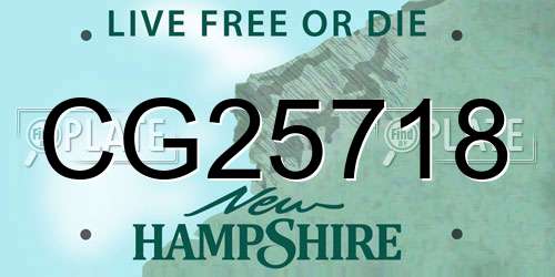 CG25718 New Hampshire License Plate