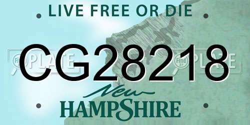 CG28218 New Hampshire License Plate