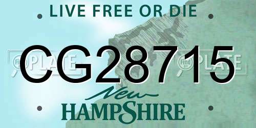 CG28715 New Hampshire License Plate