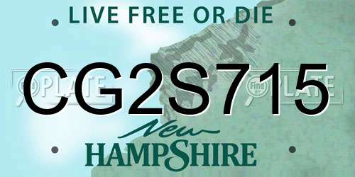 CG2S715 New Hampshire License Plate