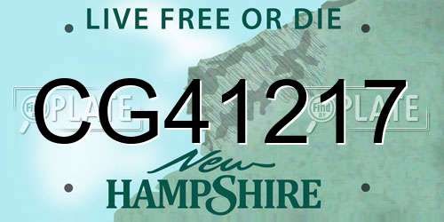 CG41217 New Hampshire License Plate