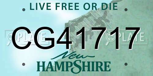 CG41717 New Hampshire License Plate