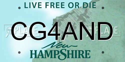 CG4AND New Hampshire License Plate