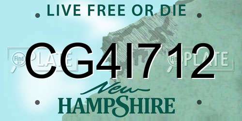 CG4I712 New Hampshire License Plate