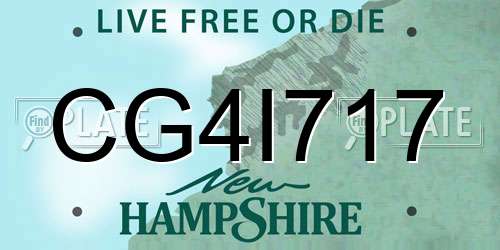 CG4I717 New Hampshire License Plate