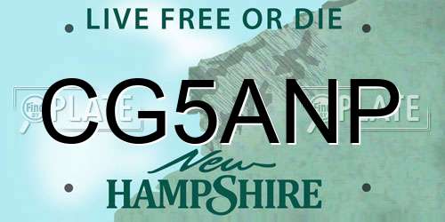 CG5ANP New Hampshire License Plate