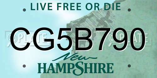 CG5B790 New Hampshire License Plate