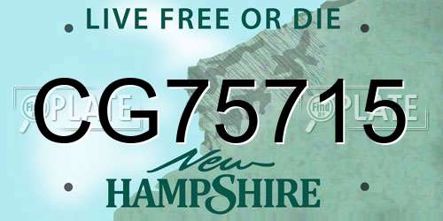 CG75715 New Hampshire License Plate