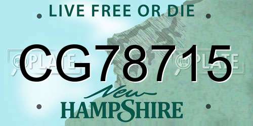 CG78715 New Hampshire License Plate