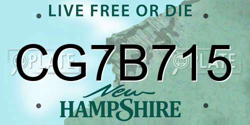 CG7B715 New Hampshire License Plate