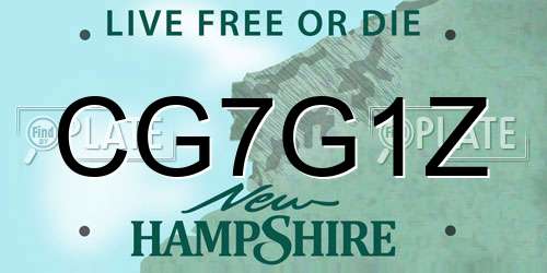 CG7G1Z New Hampshire License Plate