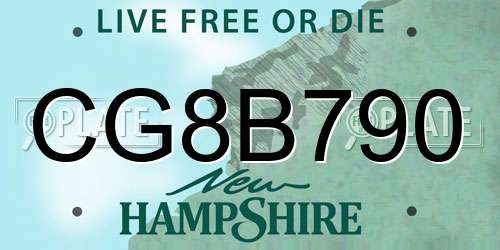 CG8B790 New Hampshire License Plate