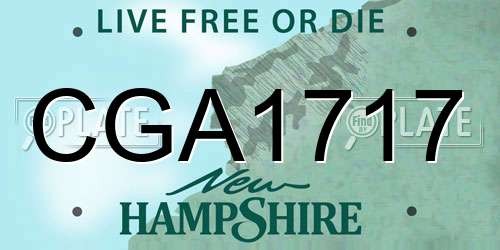 CGA1717 New Hampshire License Plate