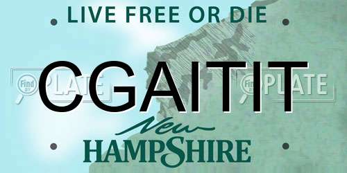 CGAITIT New Hampshire License Plate