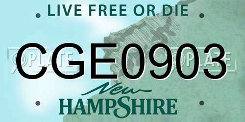 CGE0903 New Hampshire License Plate